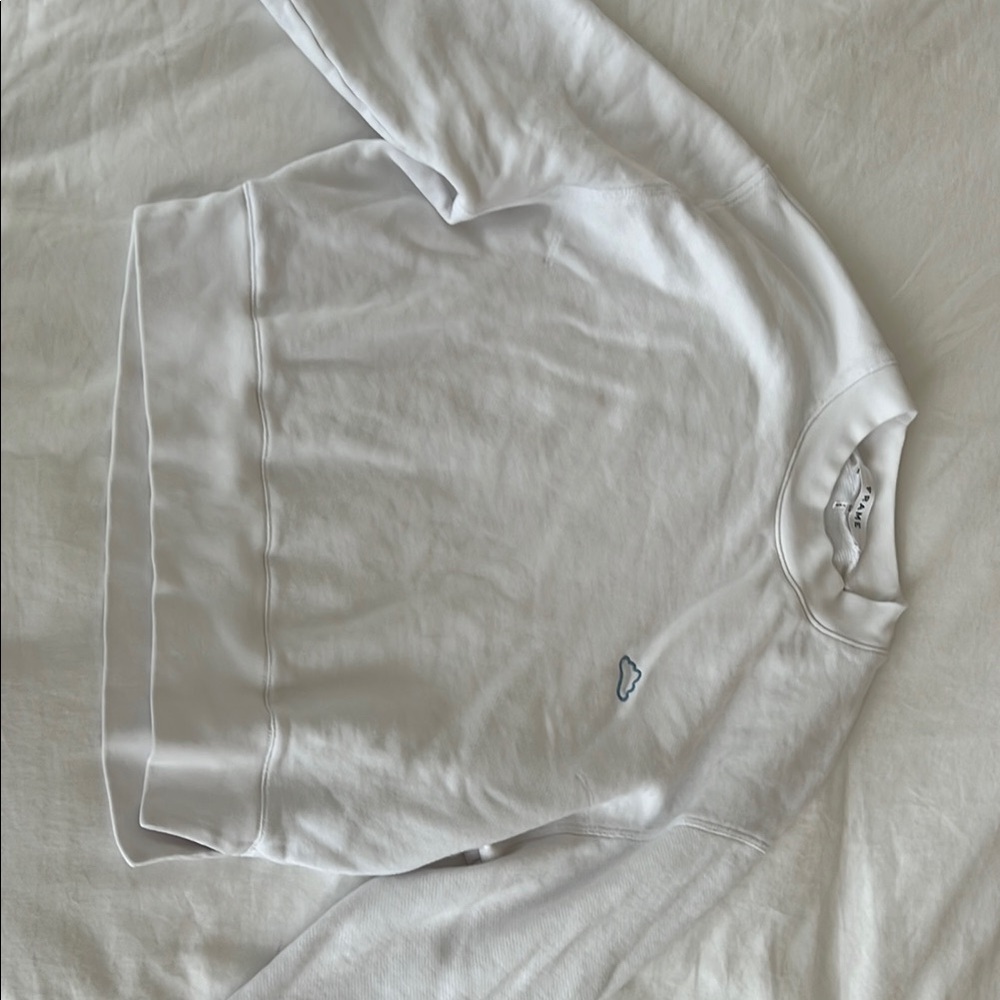 Frame Denim White Crew Neck Sweater